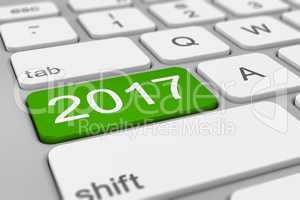 keyboard - 2017 happy new year - green