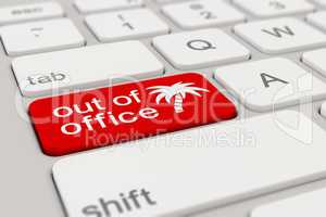 keyboard - out of office - red
