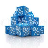 3d - percent cubes - blue