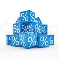 3d - percent cubes - blue
