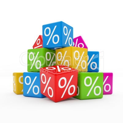 3d - percent cubes - colorful