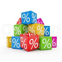 3d - percent cubes - colorful