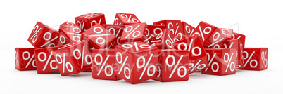3d - percent cubes - red