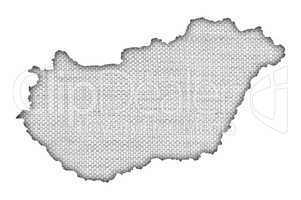 Karte von Ungarn auf Leinen