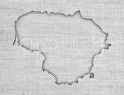 Karte von Litauen auf altem Leinen