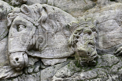 Detail of the rock relief - Arrival of the Magi