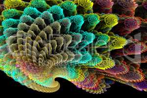 Abstract fractal image colorful sea shells.