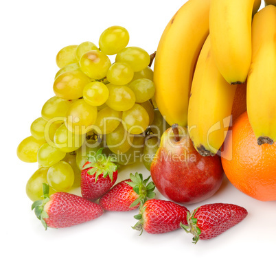 set of fruits isolated on white background