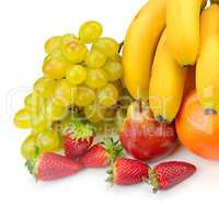 set of fruits isolated on white background