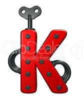 letter k with decorative pieces - 3d rendering