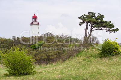 Der Leuchtturm Dornbusch auf der Insel Hiddensee