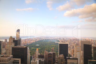 Manhattan cityscape with the Central Park