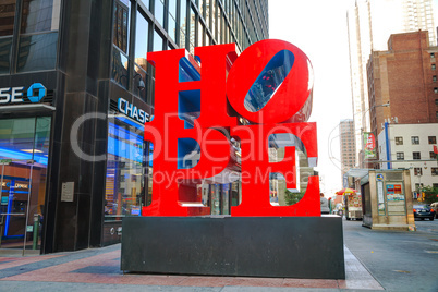 Hope sculpture at 53th street in New York