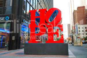 Hope sculpture at 53th street in New York