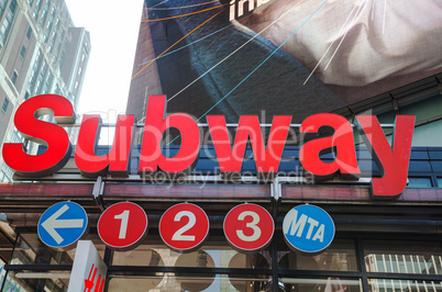 Subway station sign