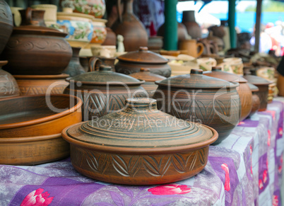 Traditional Ukrainian ceramic jugs