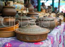 Traditional Ukrainian ceramic jugs