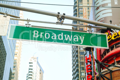 Broadway sign in New York City, USA