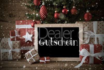 Nostalgic Christmas Tree, Snowflakes, Gutschein Means Voucher