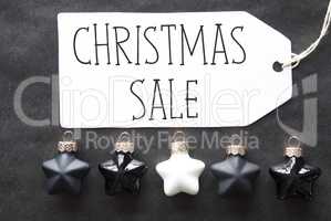 Black Tree Balls, Text Christmas Sale