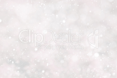 White Christmas Background With Bokeh And Pink Color, Snowflakes