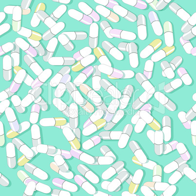 Colorful medication pills seamless vector