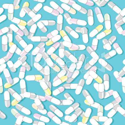 Colorful medication pills seamless vector