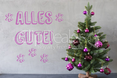 Christmas Tree, Cement Wall, Alles Gute Means Best Wishes