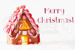 Gingerbread House, White Background, Text Merry Christmas