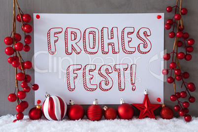 Label, Snow, Balls, Frohes Fest Means Merry Christmas