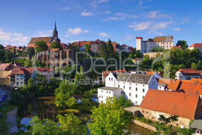 Bautzen Ortenburg und Nicolaikirchenruine - castle Ortenburg and St Nikolai Church ruin, Bautzen, Saxony, Germany