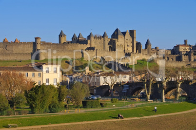 Carcassonne Pont Vieux  - Castle of Carcassonne Pont Vieux, France