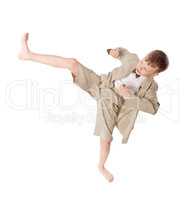 boy does karate kick