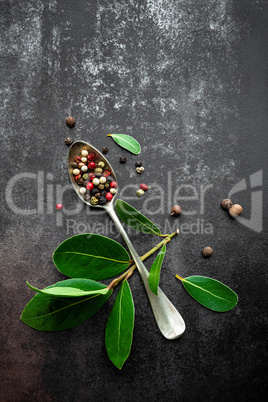 dark vintage metal culinary background top view