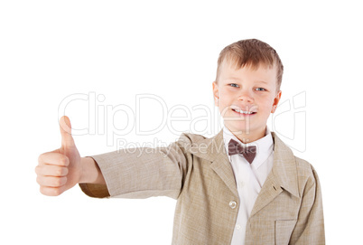 boy with thumb up