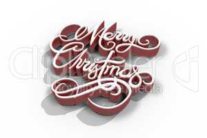 Merry Christmas text in red and white color