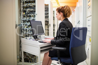 Technician working on computer