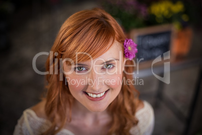 Portrait of female florist smiling