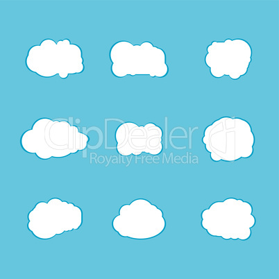 illustration of clouds set collection