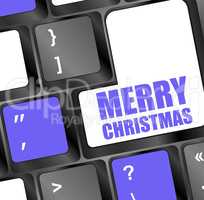 Computer Keyboard with Merry Christmas Key