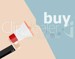 flat design business illustration concept. buy digital marketing business man holding megaphone for website and promotion banners.