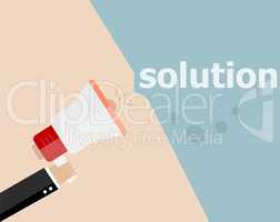 flat design business illustration concept. Solution digital marketing business man holding megaphone for website and promotion banners.