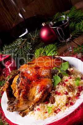 Christmas duck with millet