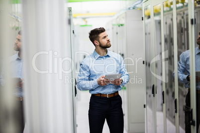 Technician using digital tablet Technician using digital tablet