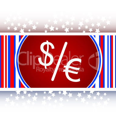 dollar and euro signs on web button