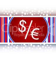 dollar and euro signs on web button