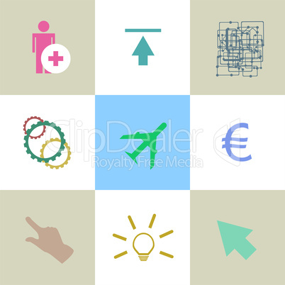 Line icons set with flat design elements of business people communication, professional support, partnership agreement, solving management problems