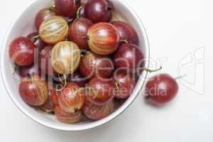 fresh gooseberries bowl isolated