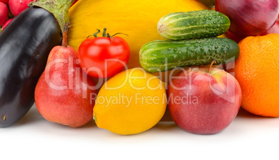 fruits and vegetables isolated on white background