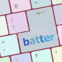 batter word on keyboard key, notebook computer button